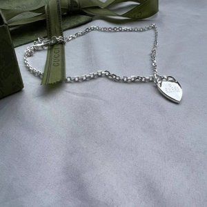 Sterling silver Gucci heart necklace